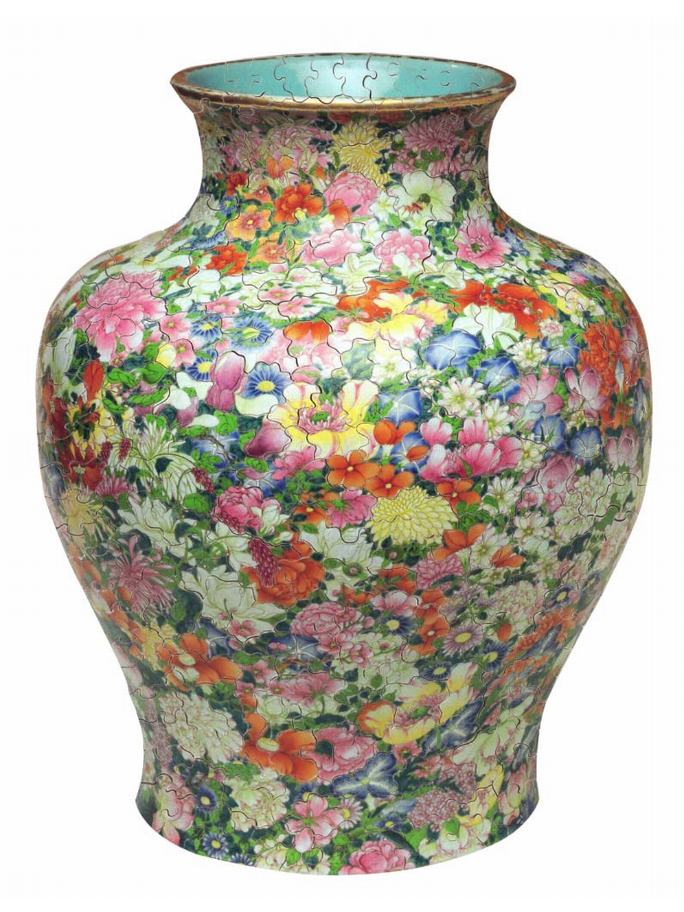 Puzzle vase chinois fleurs